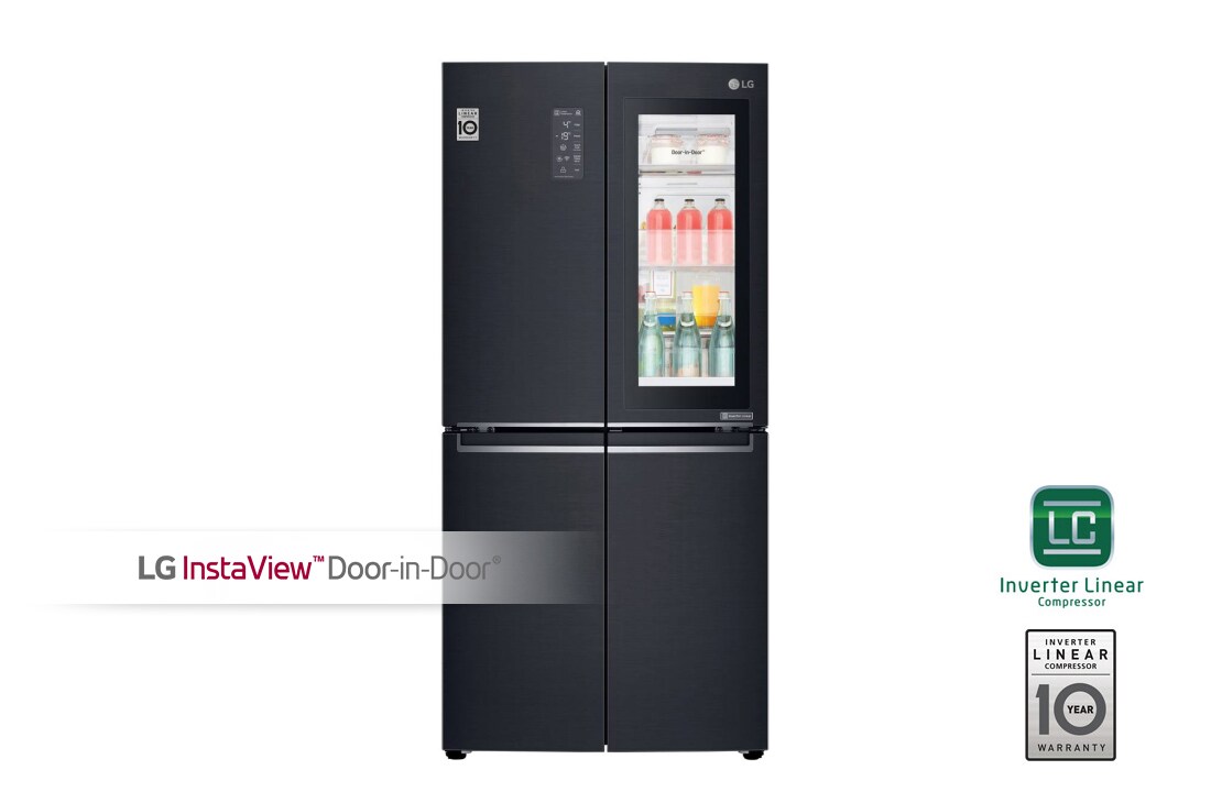 LG Холодильник LG GC-Q22FTBKL Door-in-Door, матовый черный, с технологией DoorCooling , GC-Q22FTBKL